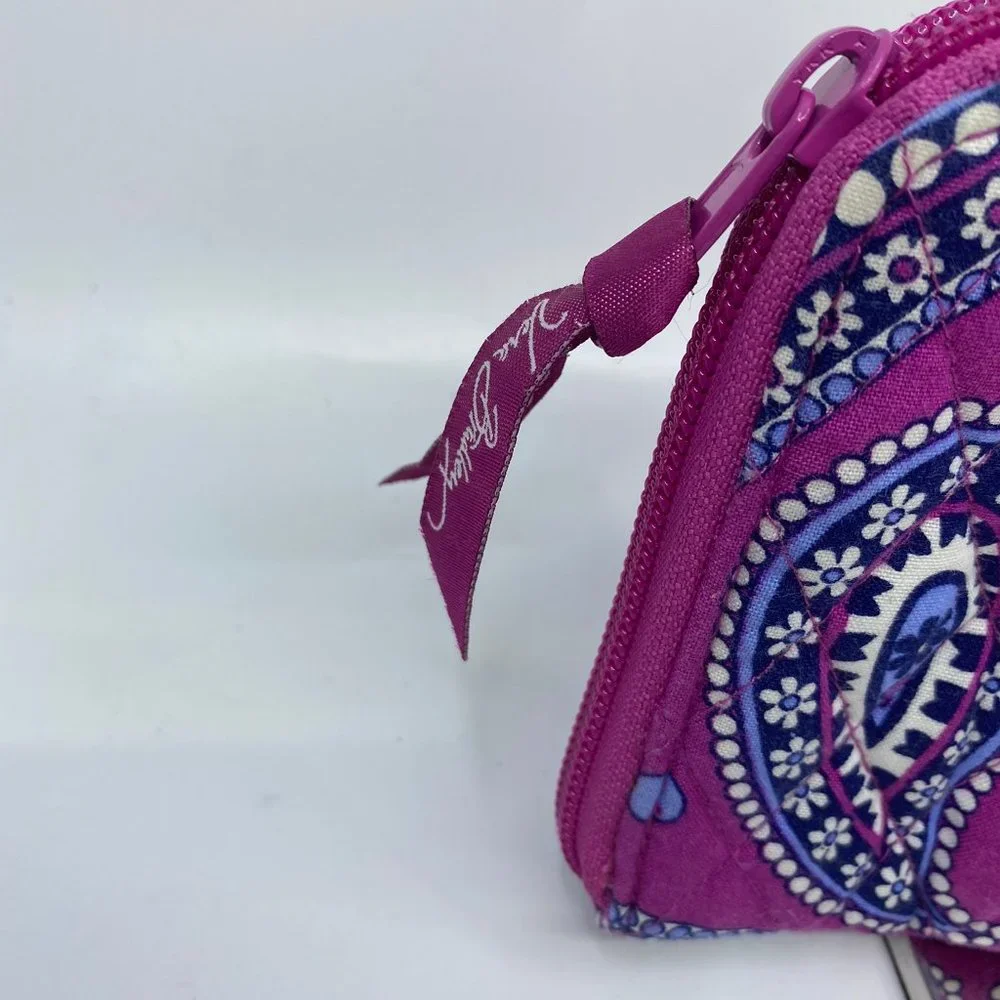 Vera Bradley Pink Blue Fabric Zipper Wallet
